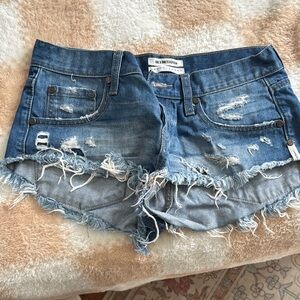 Distressed Denim Shorts
